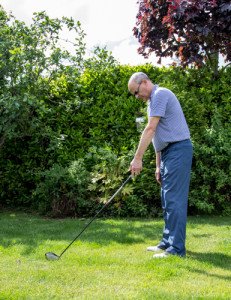 You naturally stand further away from the ball when playing your driver and longer irons